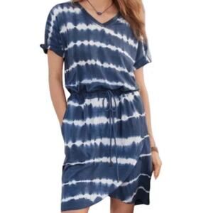 Sundance Catalog Elara Tie Dye Dress In Blue Size Petite Medium Relaxed Fit